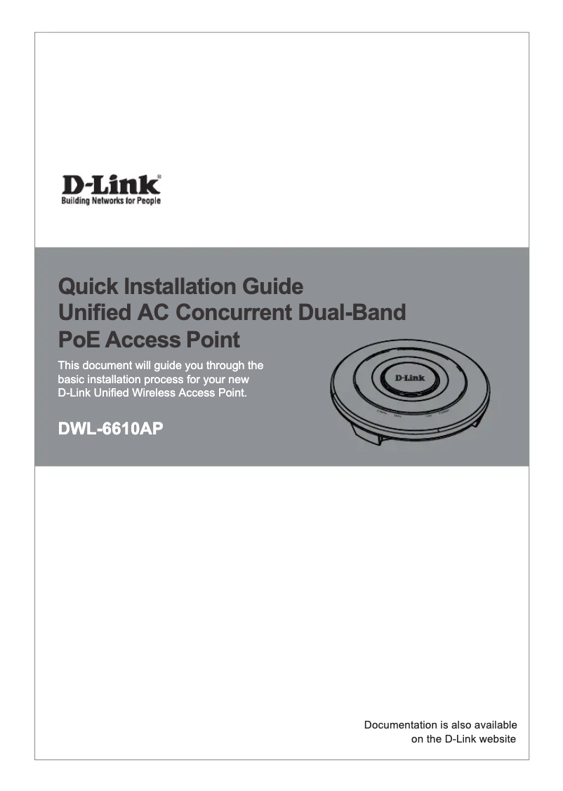 Page 1 de la notice Manuel utilisateur D-Link DWL-6610AP