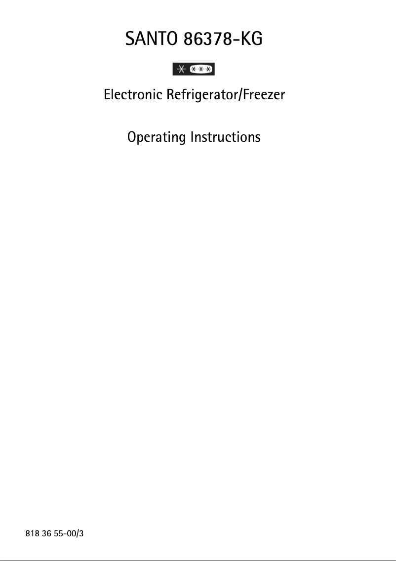 Page 1 de la notice Manuel utilisateur AEG S 86378 KG