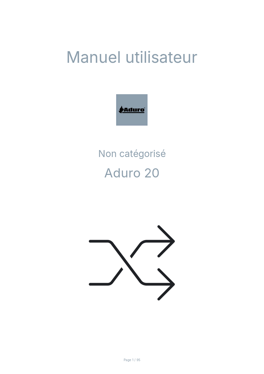 Page n°1 - Manuel utilisateur Aduro 20