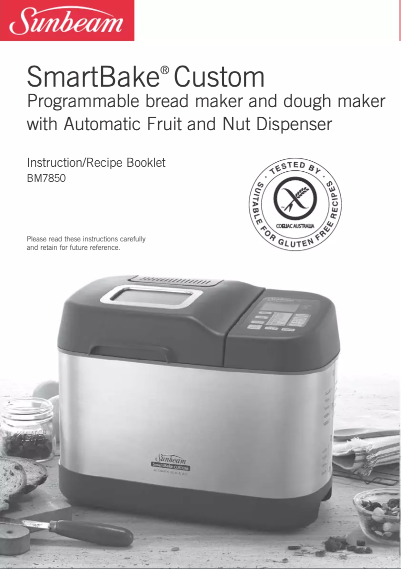 Image de la première page du manuel de l'appareil SmartBake Custom BM7850