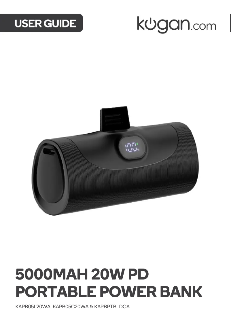 Page 1 de la notice Manuel utilisateur Kogan KAPB05L20WA