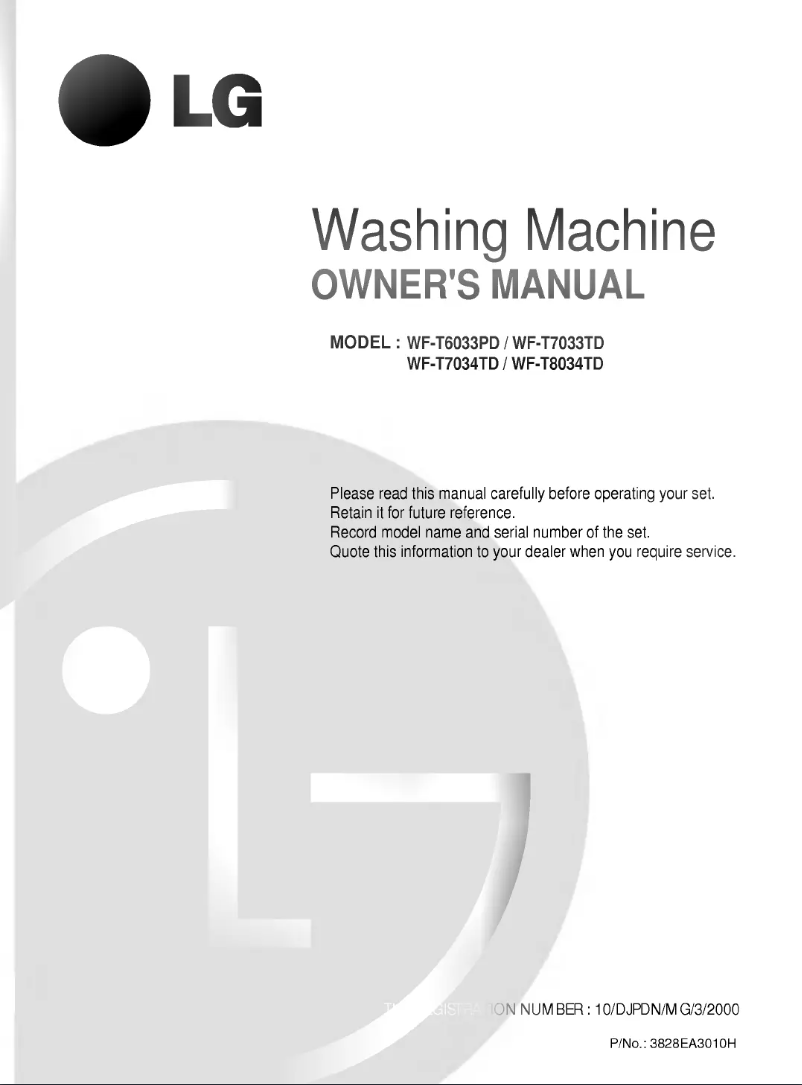 Page n°1 - Manuel utilisateur LG WF-T6015TD