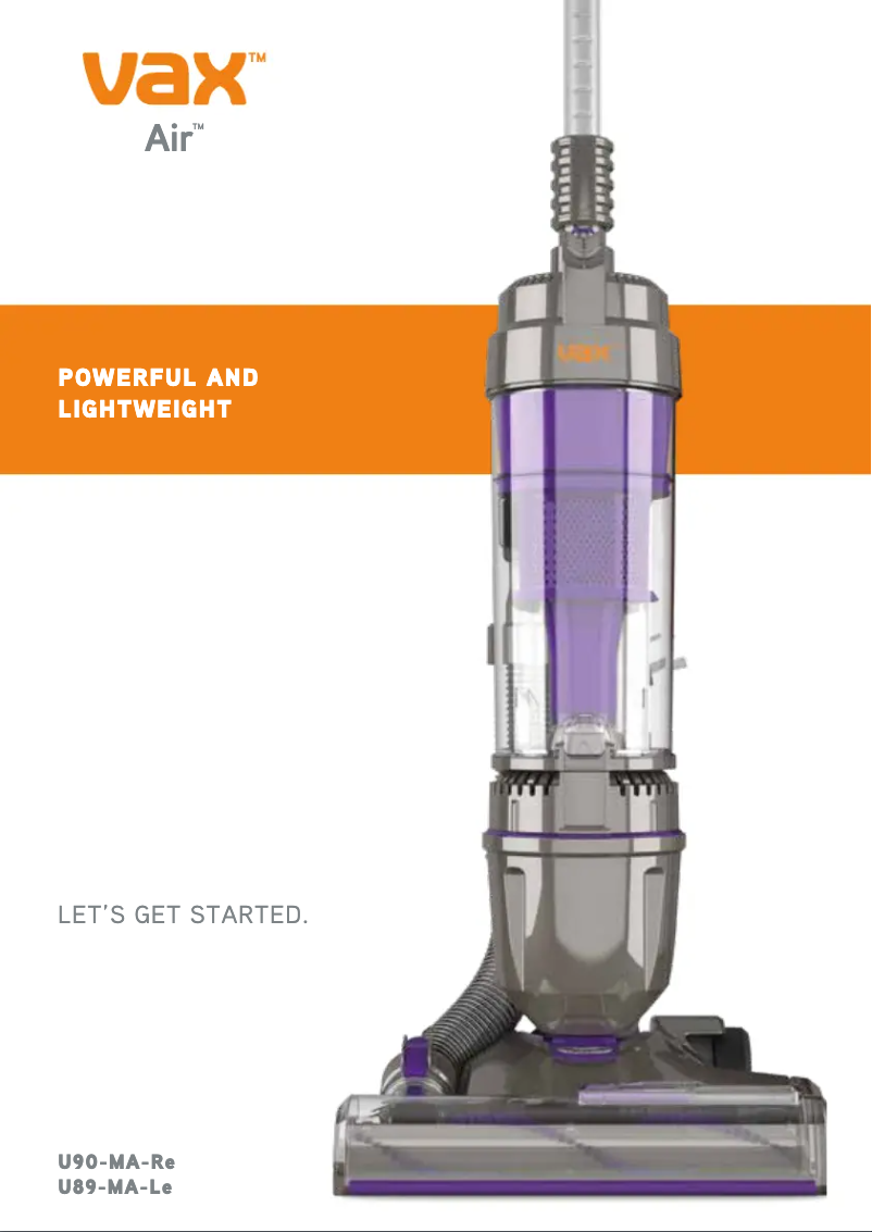 Image de la première page du manuel de l'appareil Air U90-MAe