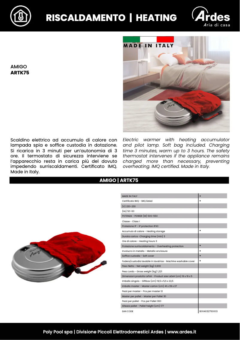 Image de la première page du manuel de l'appareil ARTK75