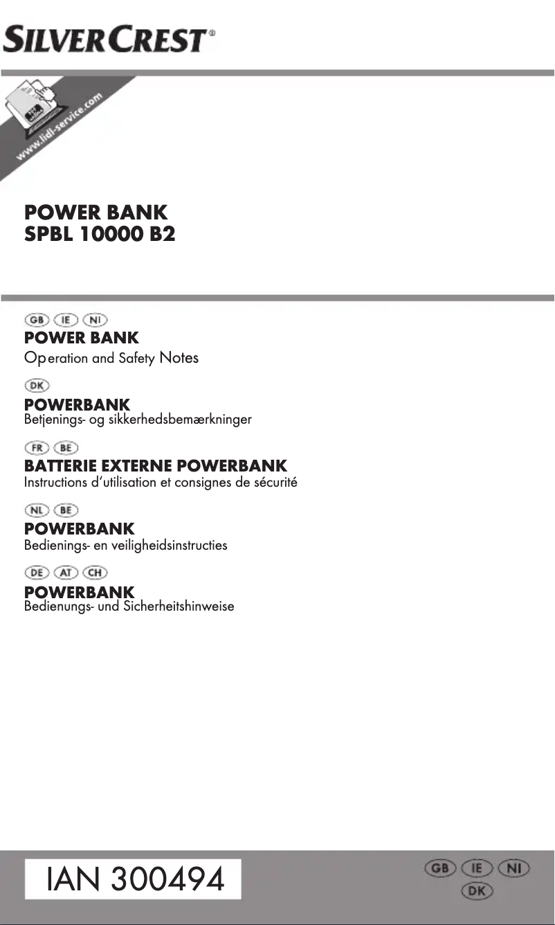 Page n°1 - Manuel utilisateur SilverCrest SPBL 10000 B2