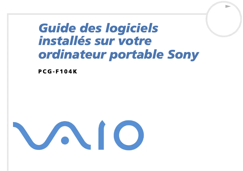 Page n°1 - Manuel utilisateur Sony Vaio PCG-F104K