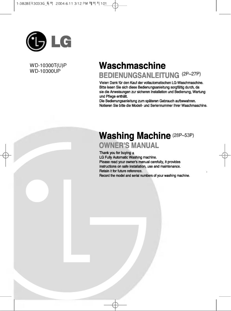 Page n°1 - Manuel utilisateur LG WD-10300UP