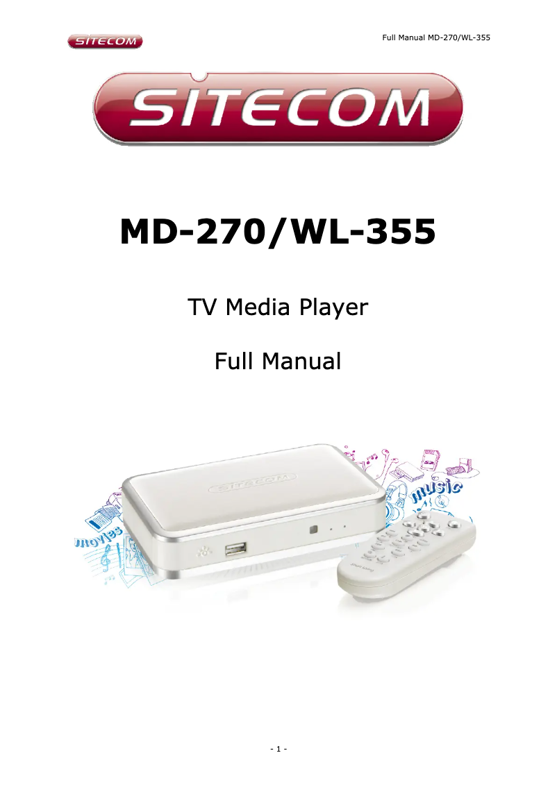 Page n°1 - Manuel utilisateur Sitecom MD-270