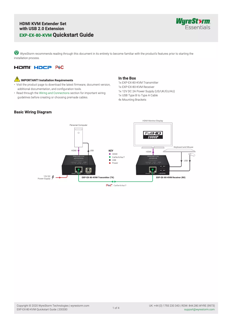 Image de la première page du manuel de l'appareil EXP-EX-80-KVM