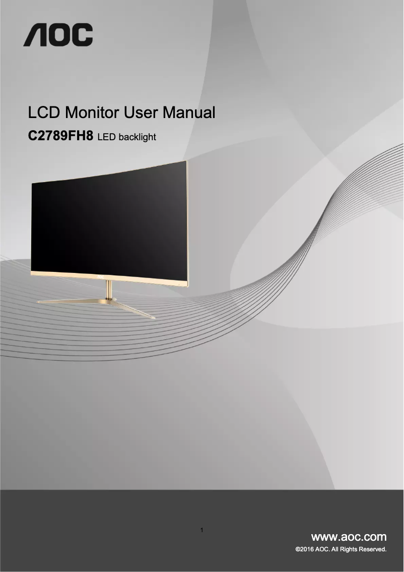 Page 1 de la notice Manuel utilisateur AOC C2789FH8