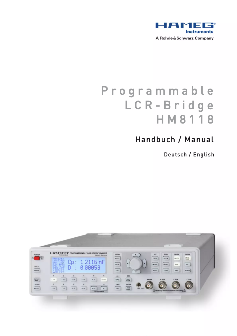 Page 1 de la notice Manuel utilisateur HAMEG HM8118