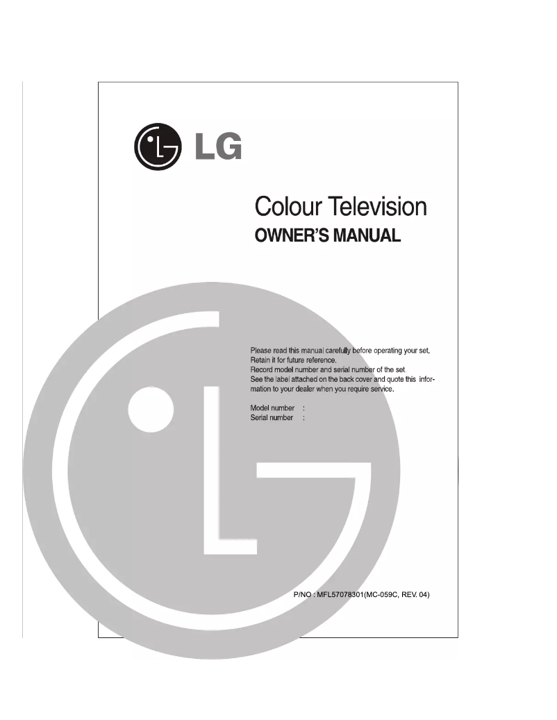 Page 1 de la notice Manuel utilisateur LG 21FU4RG