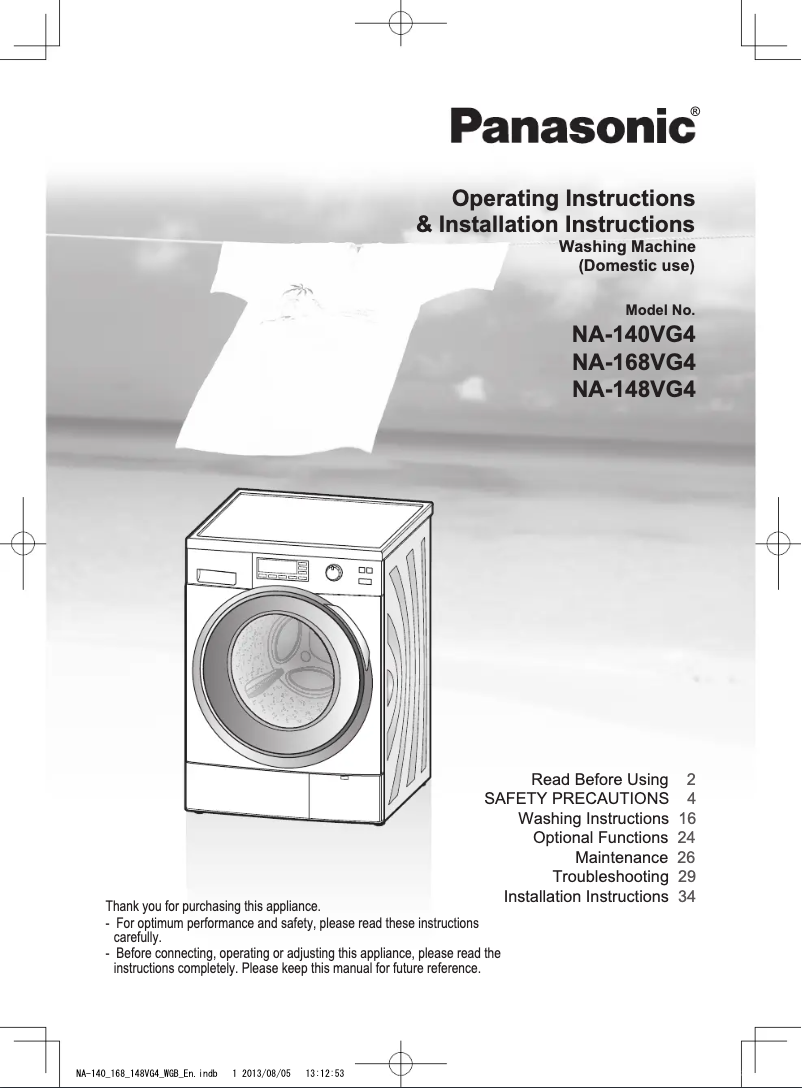 Imagen de la primera página del manual del dispositivo NA-140VG4