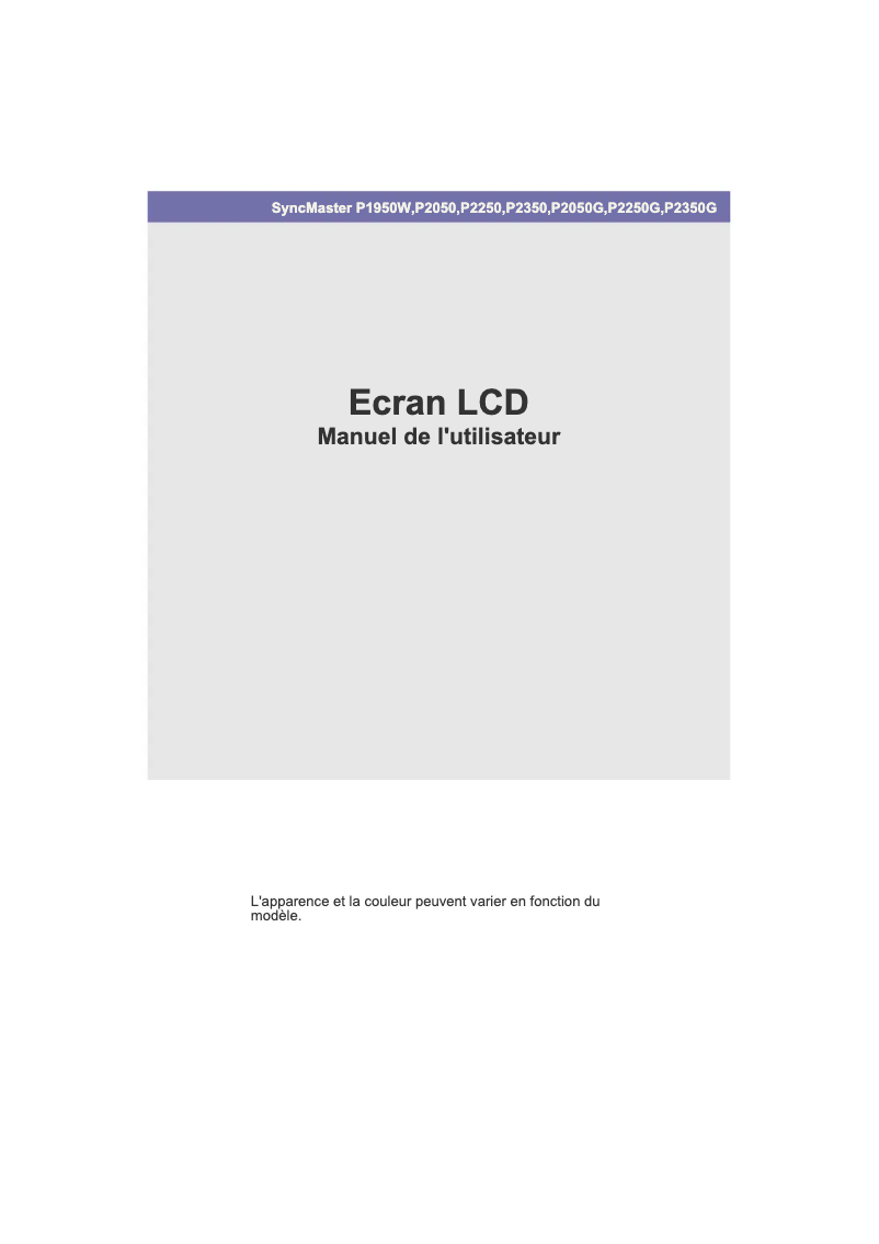 Página 1 del manual Manual de instrucciones Samsung SyncMaster P2050