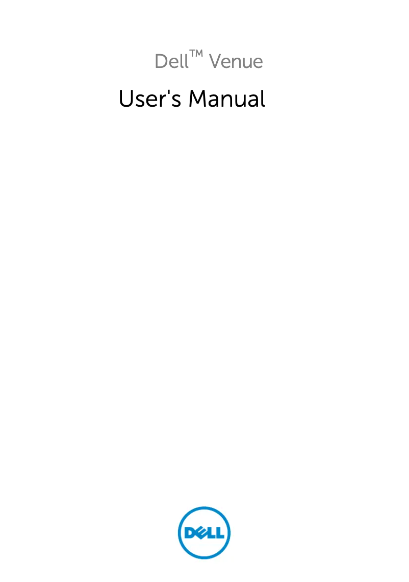Page 1 de la notice Manuel utilisateur Dell Venue