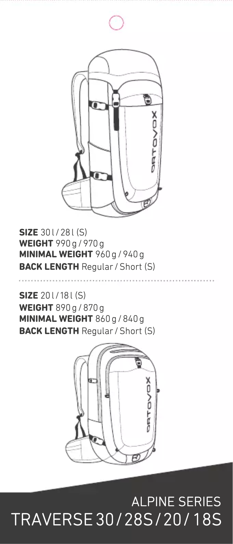 Image de la première page du manuel de l'appareil Traverse 18 S