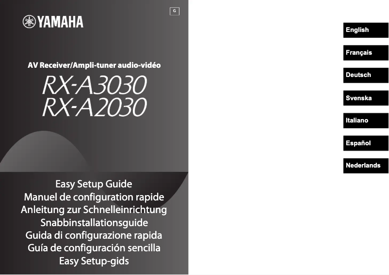 Image de la première page du manuel de l'appareil RX-A3030