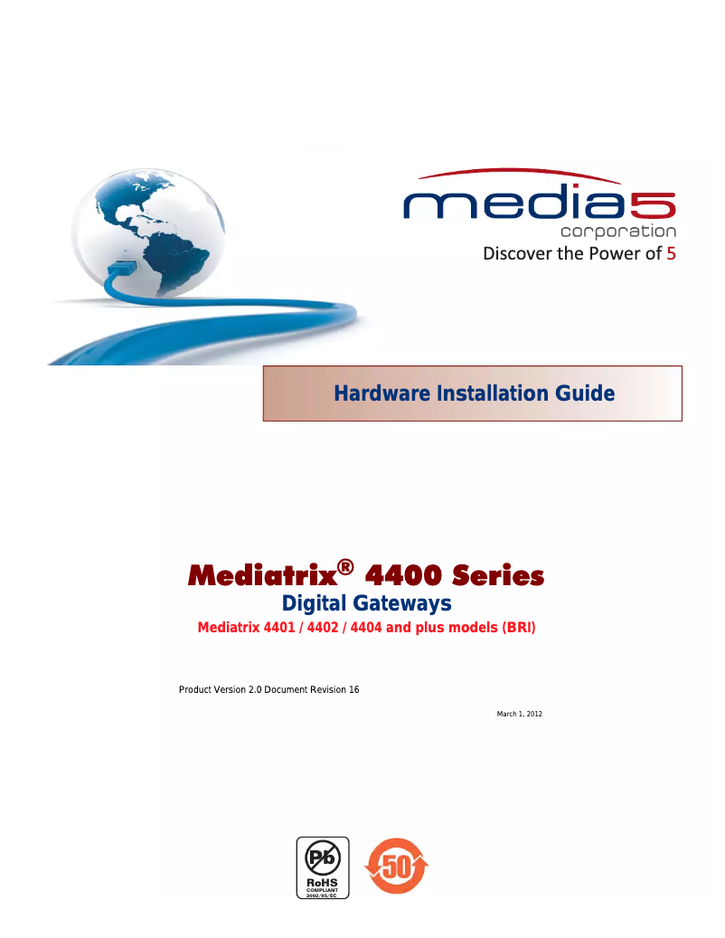 Page n°1 - Manuel utilisateur Unify Mediatrix 4404
