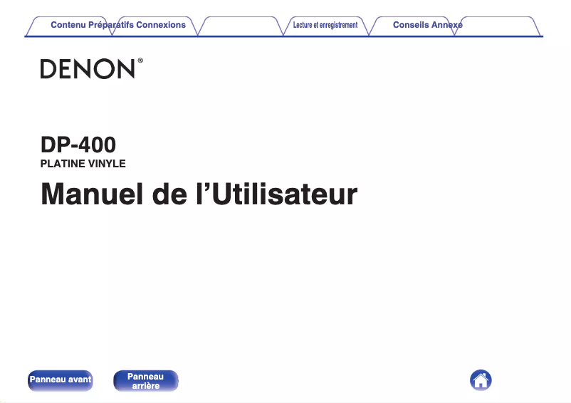 Page n°1 - Manuel utilisateur Denon DP-400