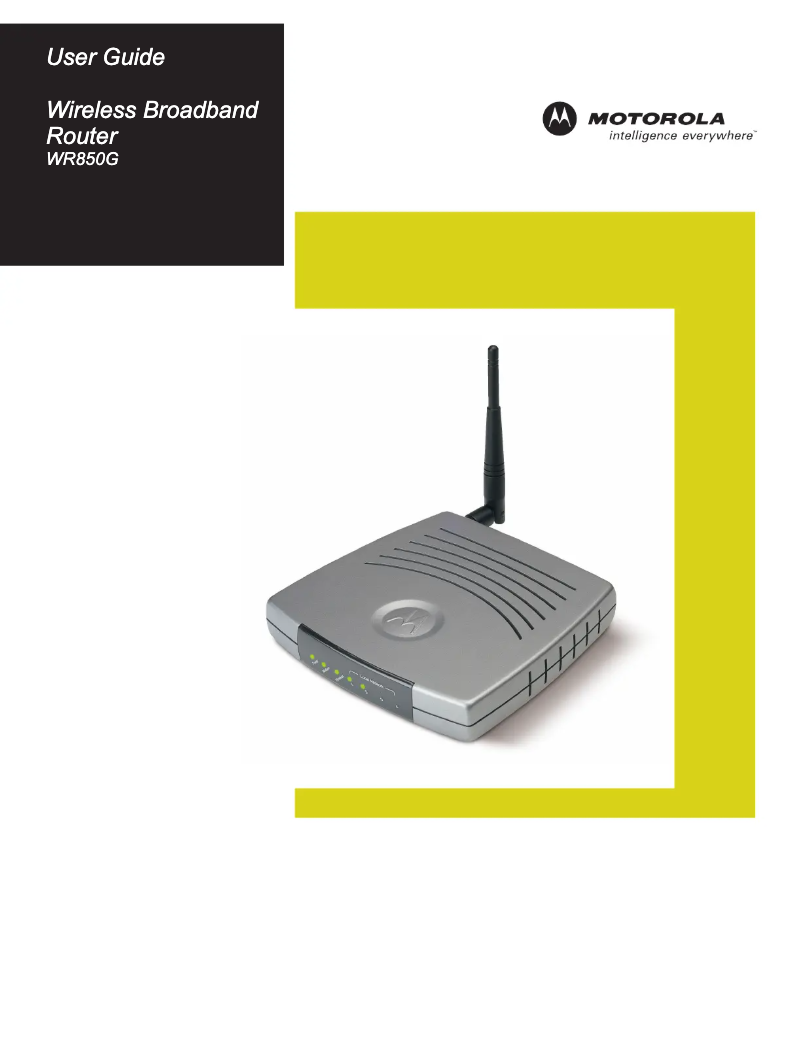 Page n°1 - Manuel utilisateur Motorola WR850G