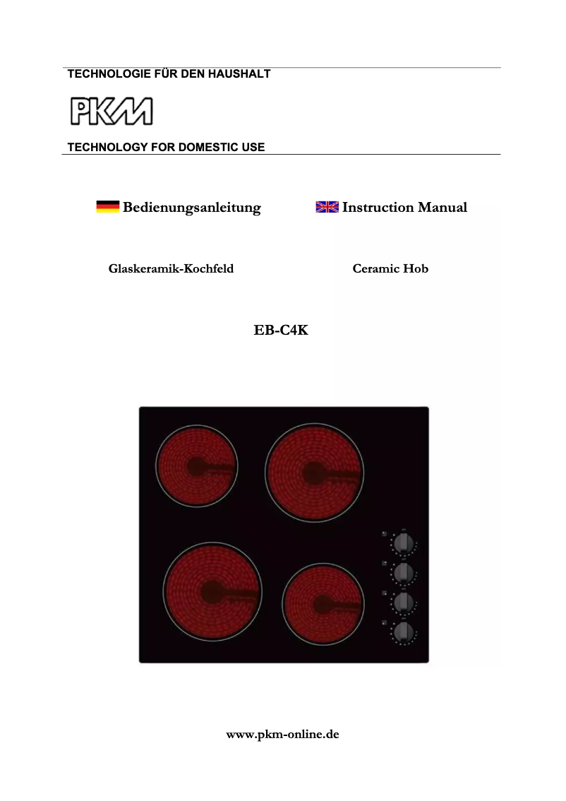 Page 1 de la notice Manuel utilisateur PKM EB-C4K