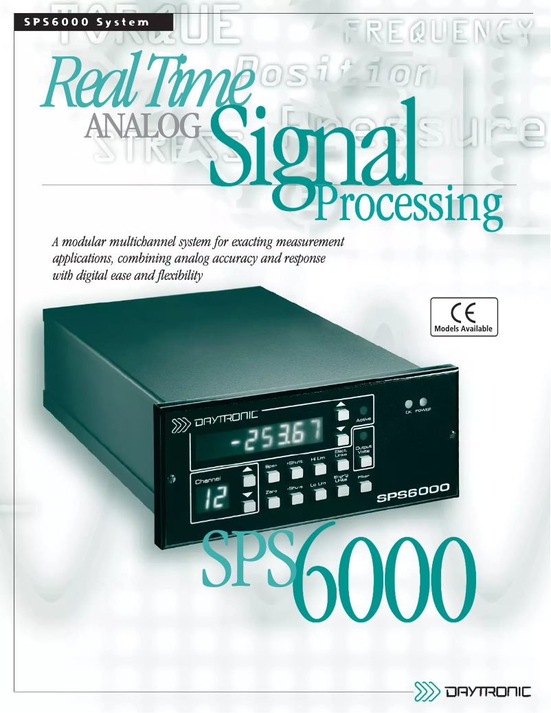 Page 1 of the manual Technical Sheet Daytronic SPS6701