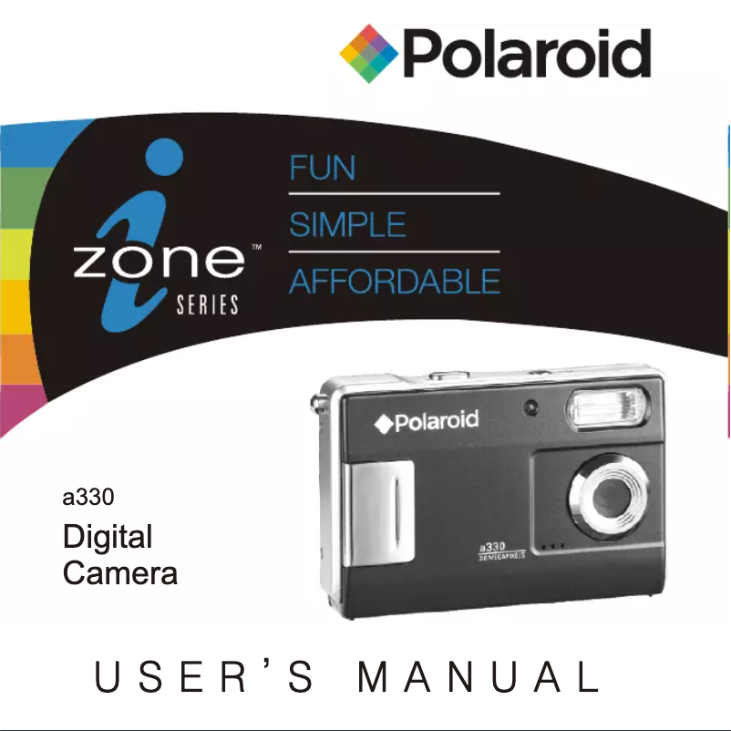 Page 1 de la notice Manuel utilisateur Polaroid izone a330