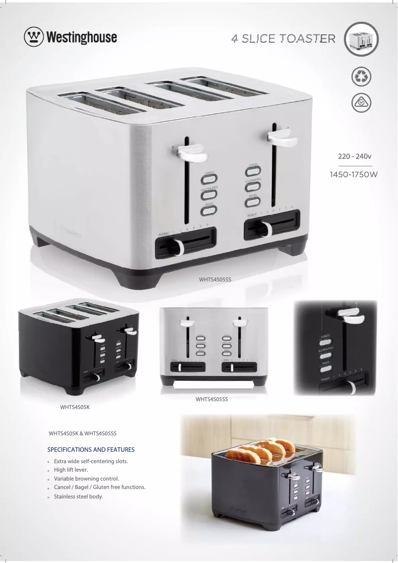 Image de la première page du manuel de l'appareil WHTS4S05SS