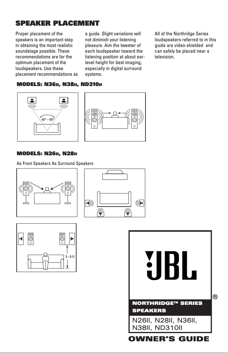 Page 1 de la notice Manuel utilisateur JBL Northridge N38II