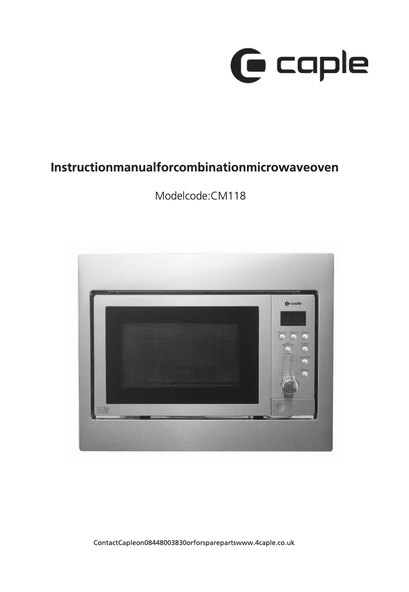 Page n°1 - Manuel utilisateur Caple CM118