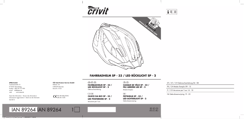 Página 1 del manual Manual de usuario Crivit IAN 89264