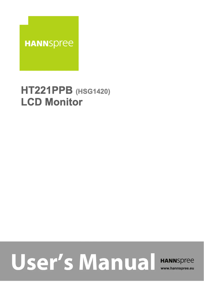 Page 1 de la notice Manuel utilisateur Hannspree HT 221 PPB