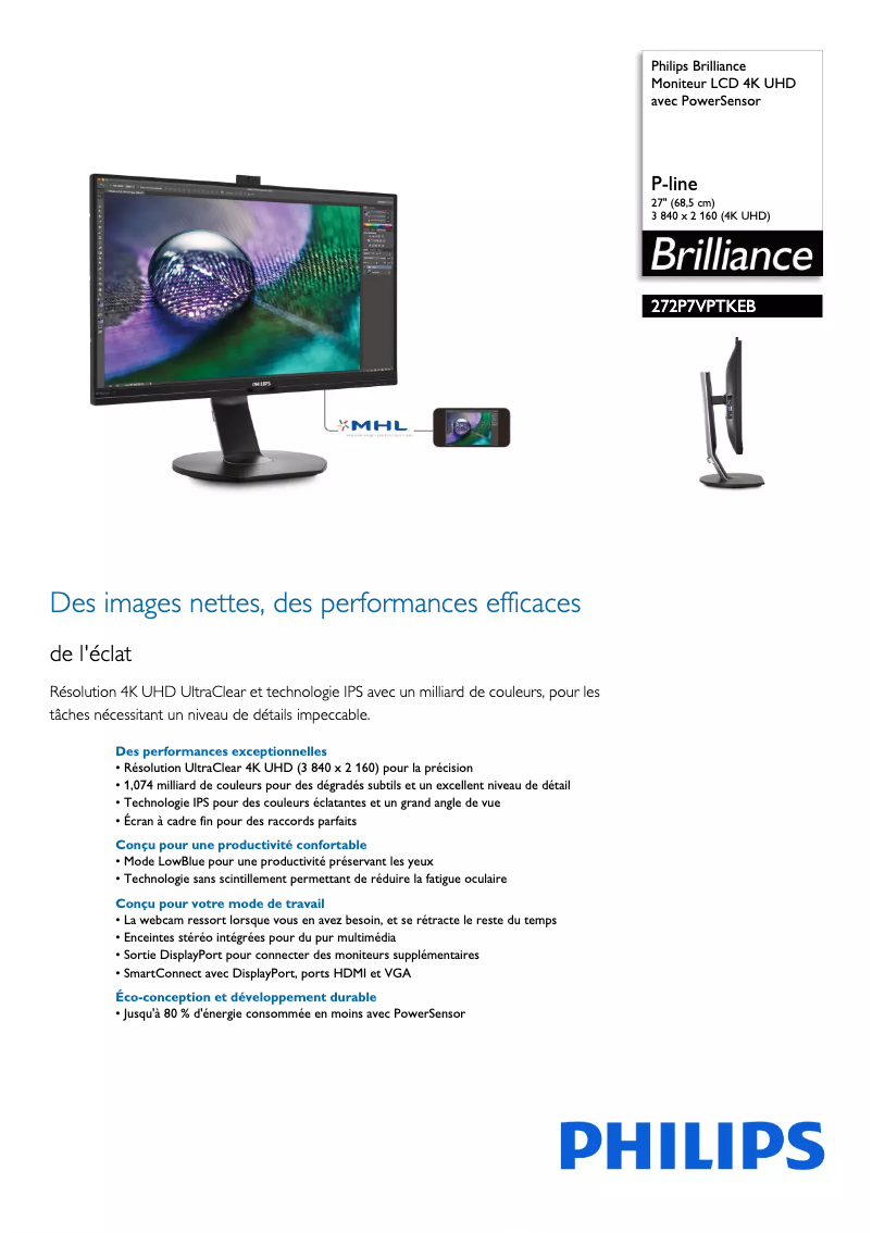 Imagen de la primera página del manual del dispositivo Brilliance P-line 272P7VPTKEB