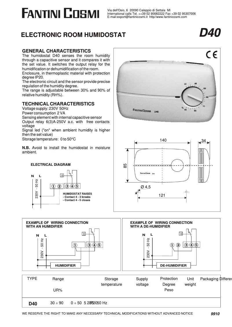 Page 1 de la notice Manuel utilisateur Fantini Cosmi D40