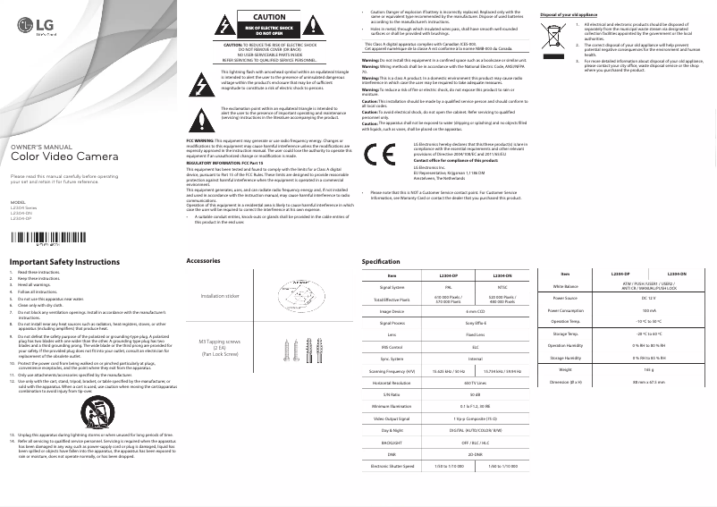 Page n°1 - Guide de démarrage rapide LG L2304-DP