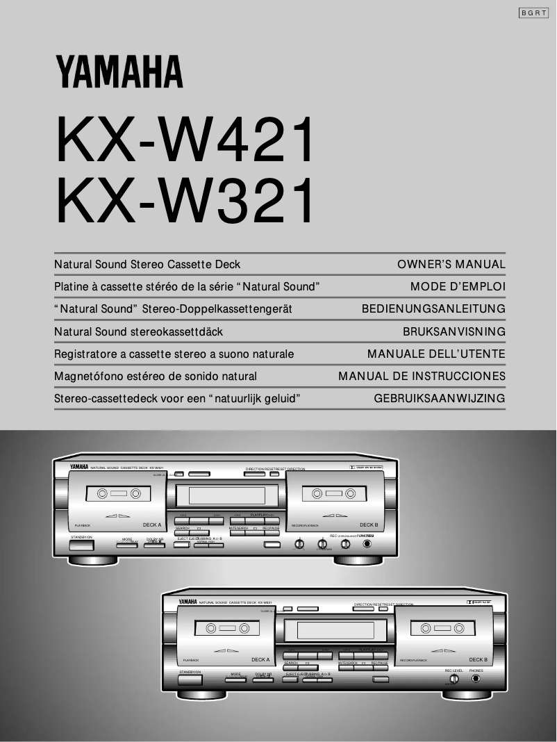 Page 1 de la notice Manuel utilisateur Yamaha KX-W321