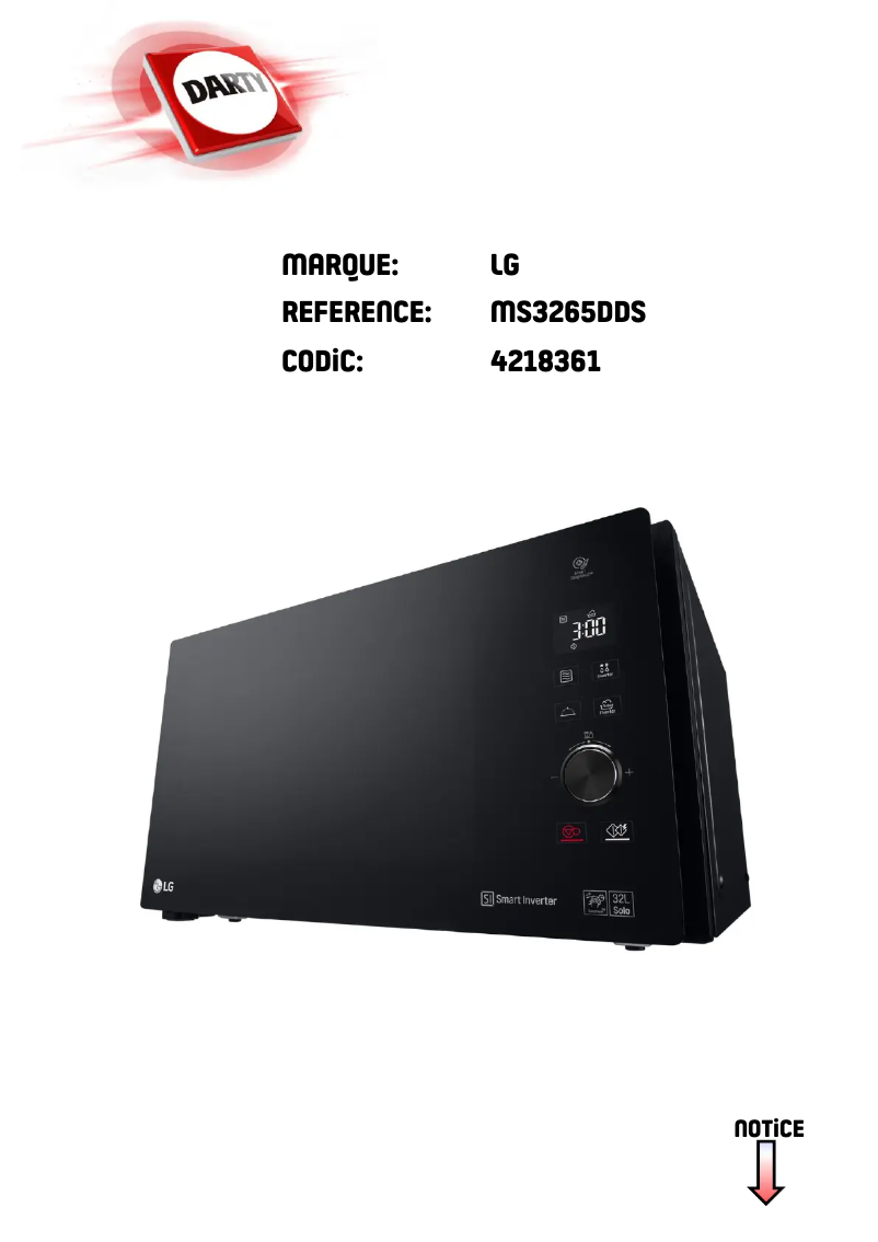 Page 1 de la notice Manuel utilisateur LG MS3265DDS