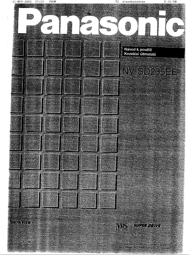 Image de la première page du manuel de l'appareil NV-SD235EE