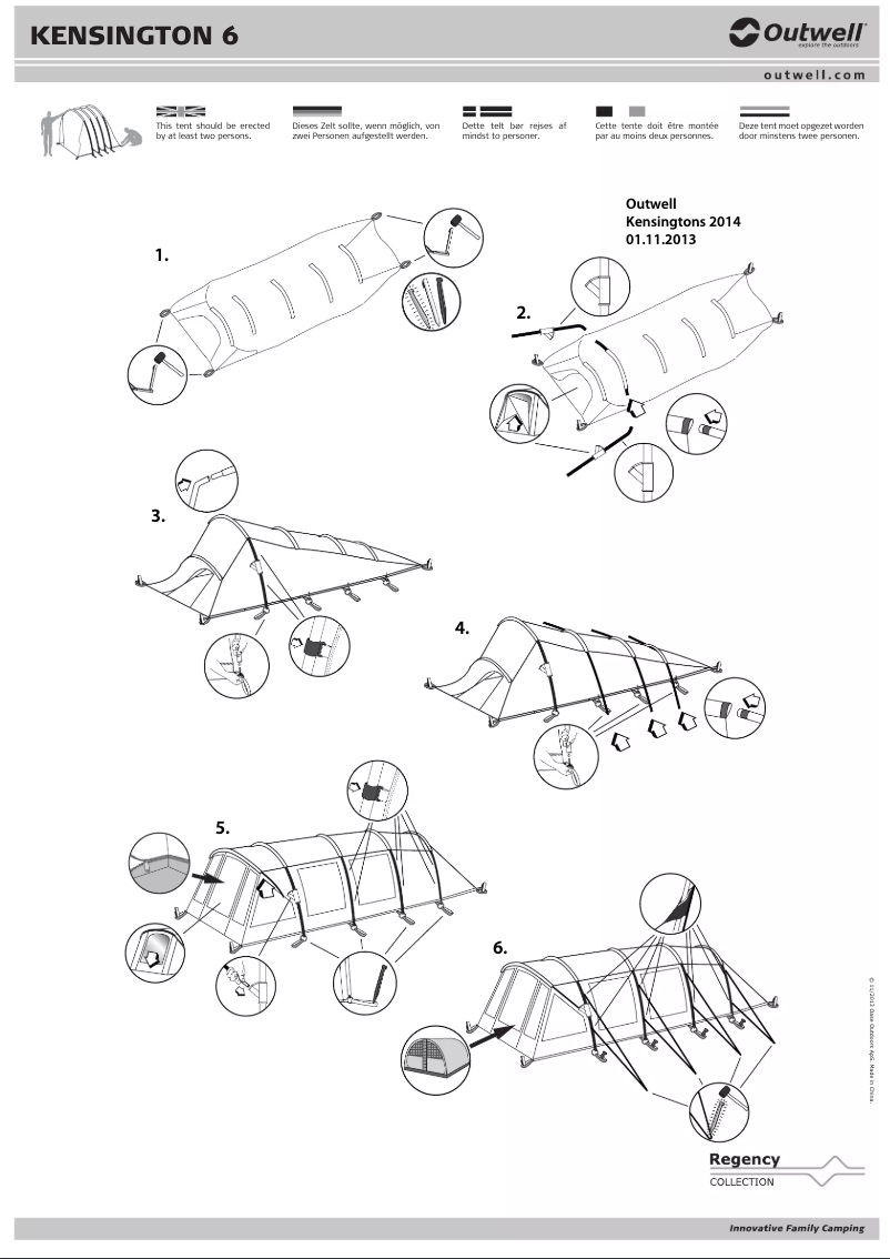 Página 1 del manual Manual de usuario Outwell Kensington 6