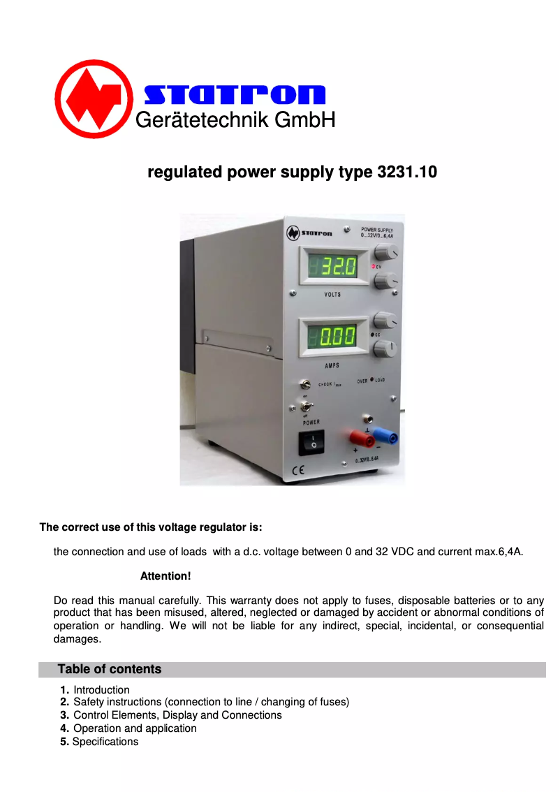 Image de la première page du manuel de l'appareil 3231.10