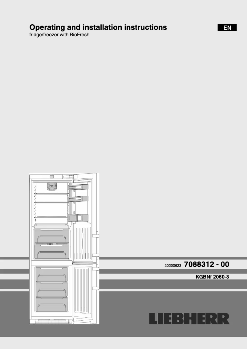 Page n°1 - Manuel utilisateur Liebherr KGBNf 2060-3