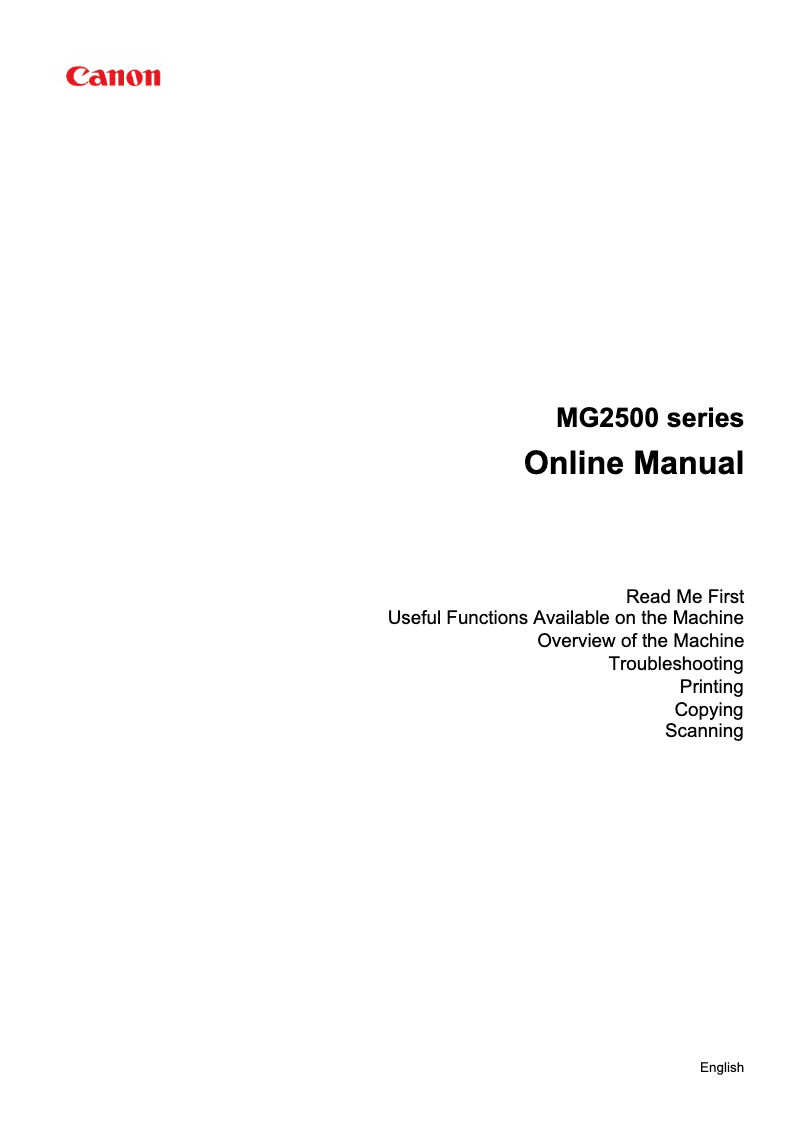 Page n°1 - Manuel utilisateur Canon PIXMA MG2525