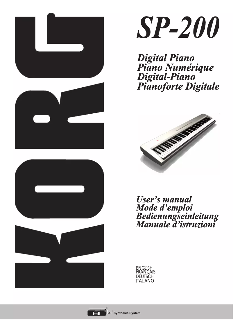 Page n°1 - Manuel utilisateur Korg SP-200