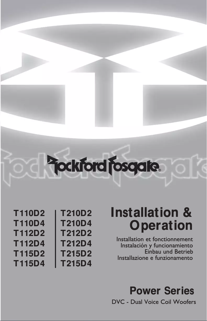 Page n°1 - Manuel utilisateur Rockford Fosgate Power T112D4