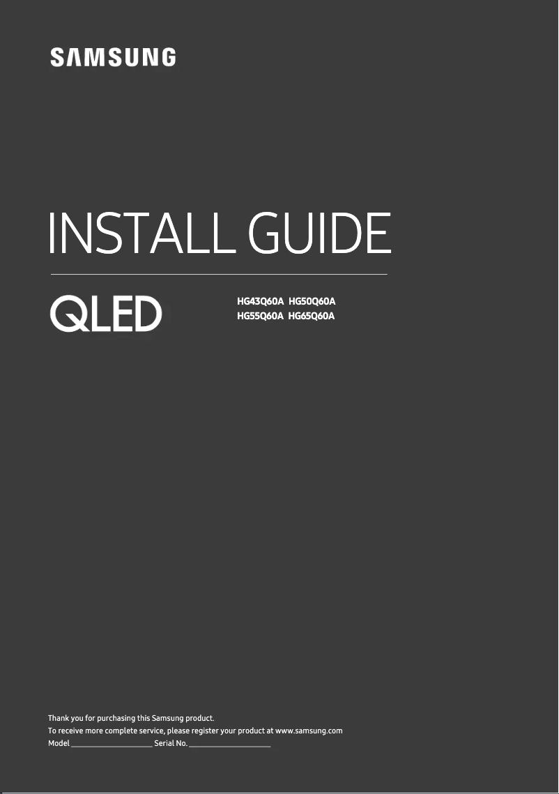 Image de la première page du manuel de l'appareil HG43Q60AAAW