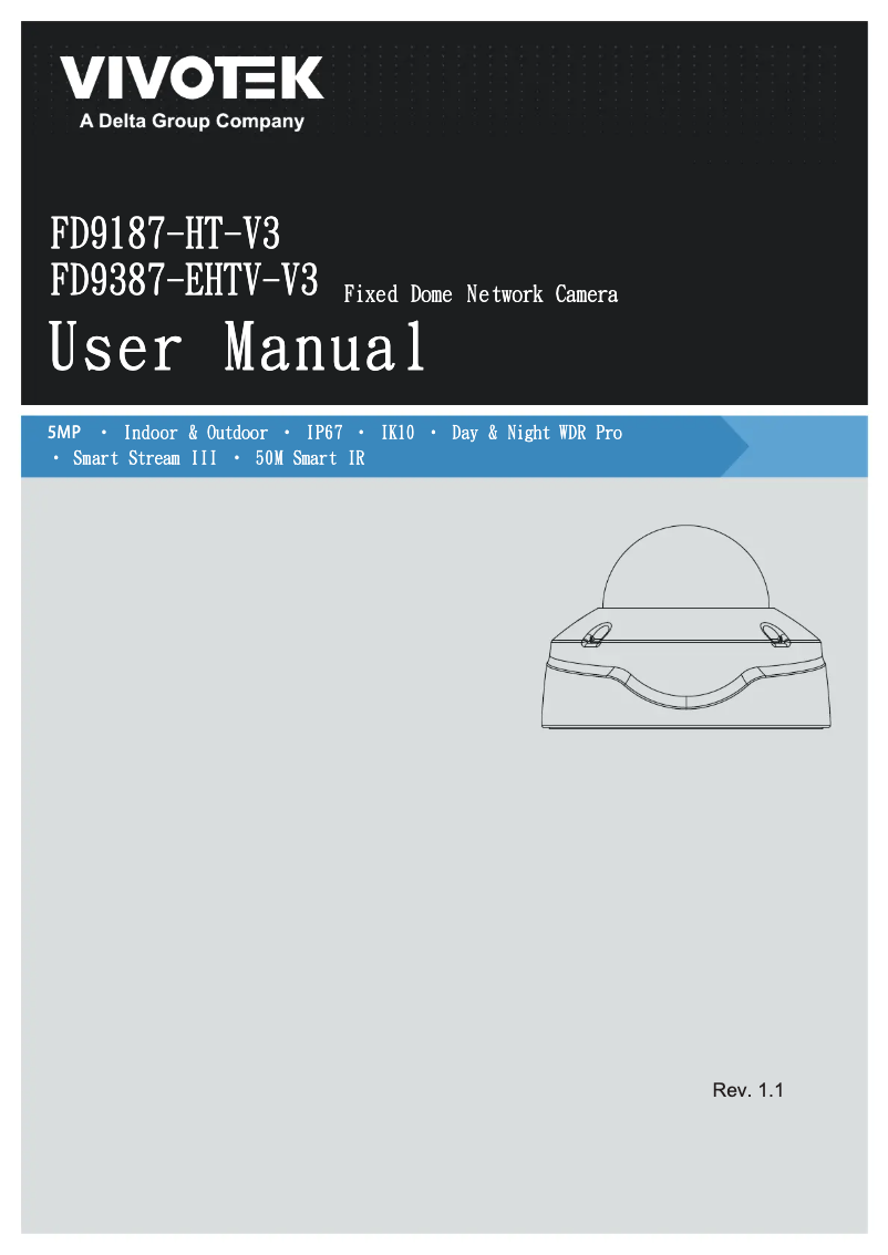 Page 1 de la notice Manuel utilisateur Vivotek FD9187-HT