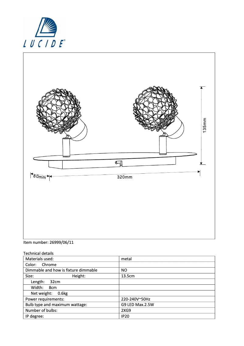 Imagen de la primera página del manual del dispositivo Kyra 26999/06/11