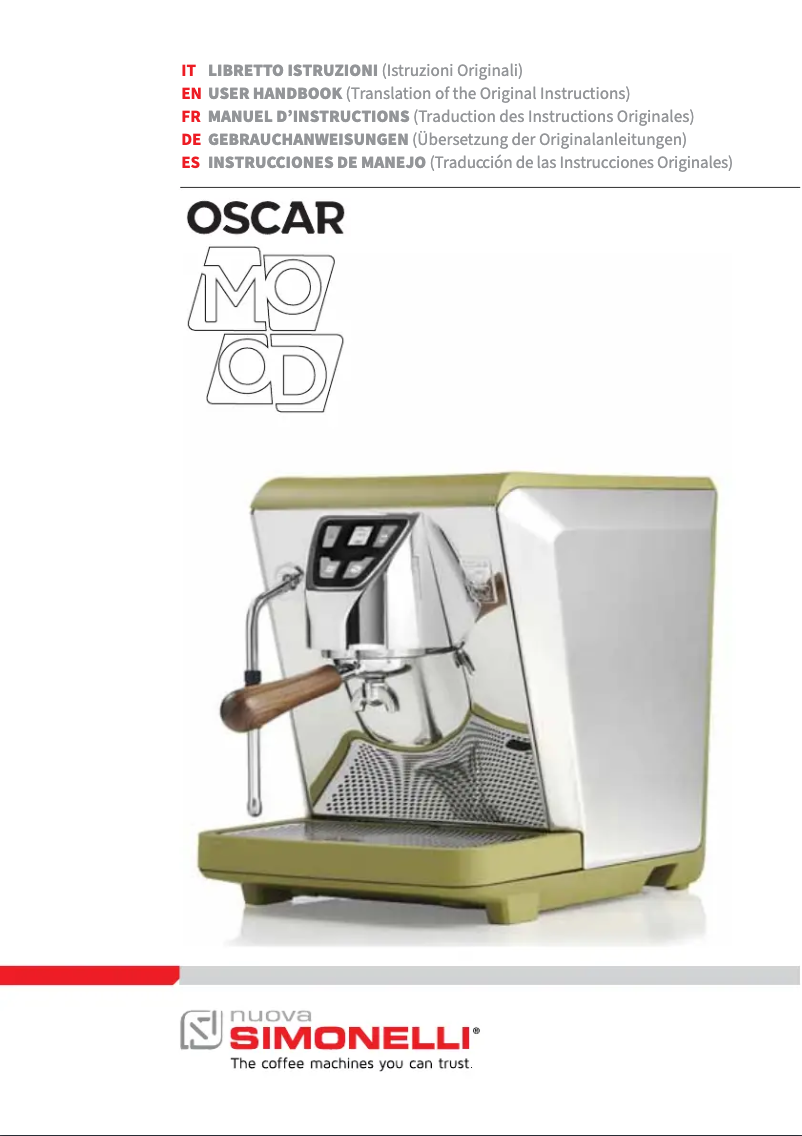 Page n°1 - Manuel utilisateur Nuova Simonelli Oscar Mood