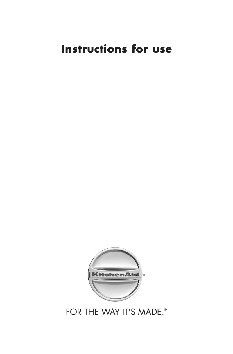 Page n°1 - Manuel utilisateur KitchenAid KHIF 7720/I
