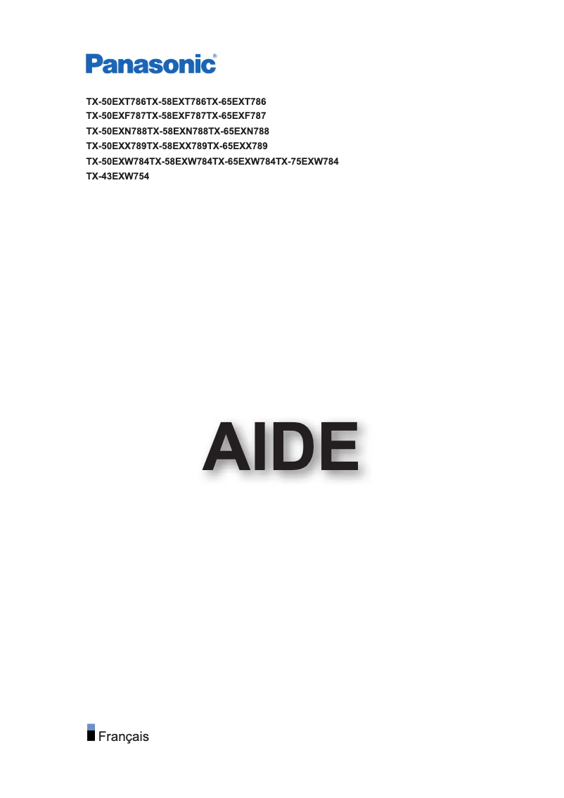Page 1 de la notice Manuel utilisateur Panasonic Viera TX-50EXX789